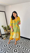 Gul Lime Yellow Floral Kurta Set